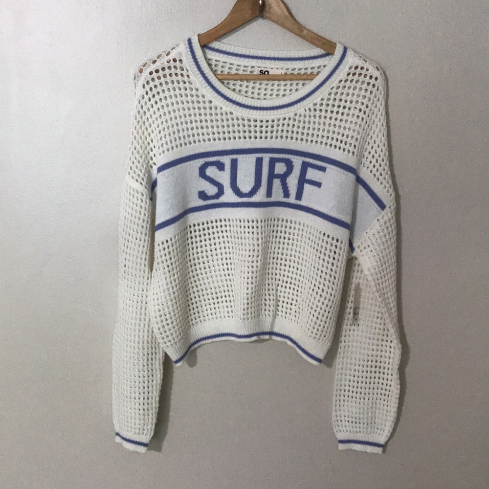 NEW SO Crochet Surf Sweater - Picture 2 of 7